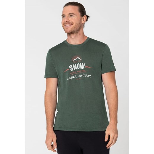 super.natural Koszulka &quot;Pray For Snow&quot; w kolorze ciemnozielonym ze sklepu Limango Polska w kategorii T-shirty męskie - zdjęcie 187814444