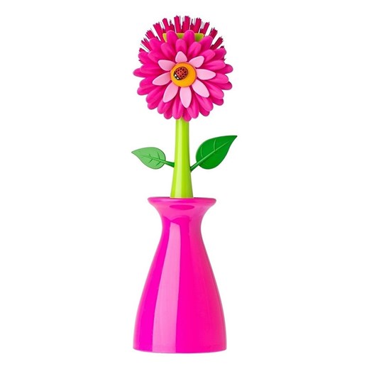 Vigar Szczotka &quot;Flower power&quot; w kolorze zielono-różowym do zmywania - Vigar onesize promocja Limango Polska