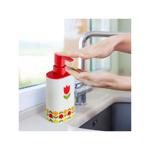 Vigar Dozownik mydła &quot;Tulip&quot; w kolorze biało-czerwonym - 340 ml Vigar onesize Limango Polska okazja