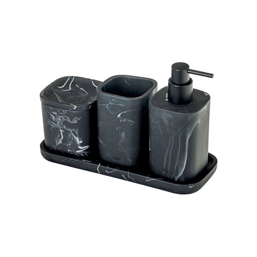 Vigar 4-częściowy zestaw &quot;Zense&quot; w kolorze czarnym - 28 x 13,5 x 11 cm ze sklepu Limango Polska w kategorii Dozowniki do mydła - zdjęcie 187816241