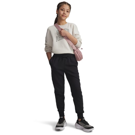 Dziewczęce spodnie dresowe Under Armour UA Rival Fleece Joggers - czarne ze sklepu Sportstylestory.com w kategorii Spodnie dziewczęce - zdjęcie 187818103