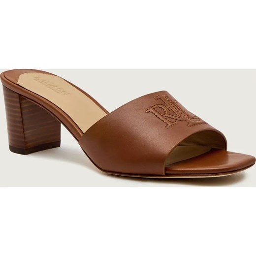 LAUREN RALPH LAUREN Skórzane klapki na słupku EVERLEY ze sklepu Gomez Fashion Store w kategorii Klapki damskie - zdjęcie 187818284