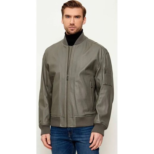 BOSS ORANGE Skórzana kurtka bomber Jakri | Regular Fit ze sklepu Gomez Fashion Store w kategorii Kurtki męskie - zdjęcie 187818313