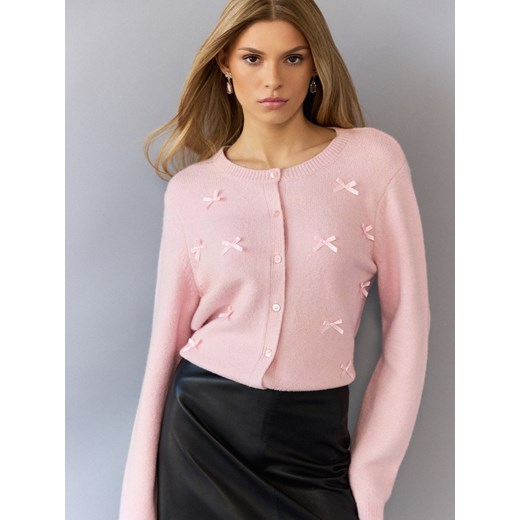 Mohito - Pastelowy kardigan - pastelowy różowy ze sklepu Mohito w kategorii Swetry damskie - zdjęcie 187818963