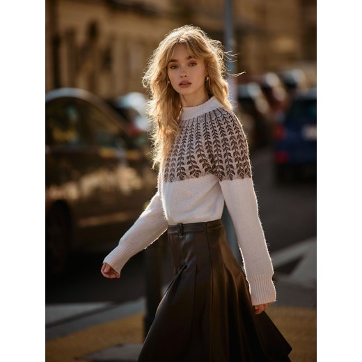 Mohito - Sweter z wełną i moherem - pastelowy różowy ze sklepu Mohito w kategorii Swetry damskie - zdjęcie 187818983