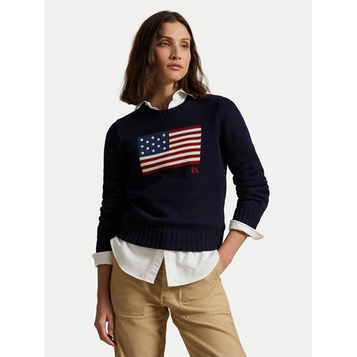 Polo Ralph Lauren Sweter 211896939001 Granatowy Regular Fit ze sklepu MODIVO w kategorii Swetry damskie - zdjęcie 187819931