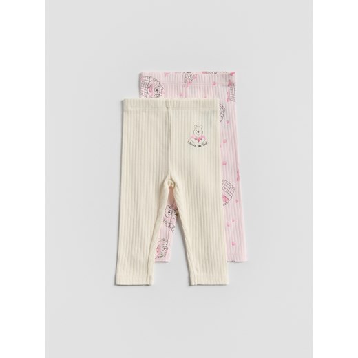 Reserved - Legginsy Kubuś Puchatek 2 pack - pastelowy róż ze sklepu Reserved w kategorii Odzież dla niemowląt - zdjęcie 187820690