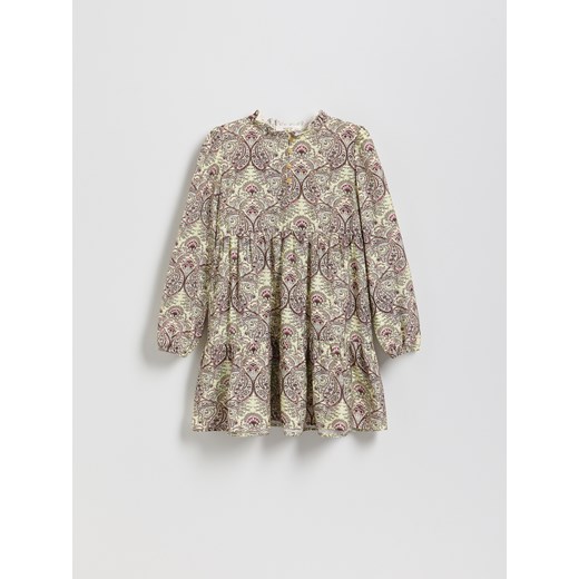 Reserved - Wzorzysta sukienka z wiskozy - wielobarwny ze sklepu Reserved w kategorii Sukienki dziewczęce - zdjęcie 187820791