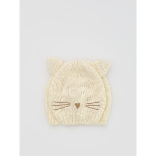 Reserved - Beret z haftowaną aplikacją - złamana biel ze sklepu Reserved w kategorii Czapki dziecięce - zdjęcie 187820831