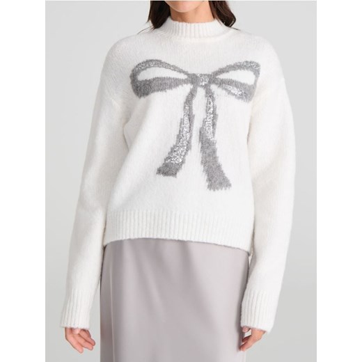 Sinsay - Sweter z kokardą zdobioną cekinami - wielobarwny Sinsay S Sinsay