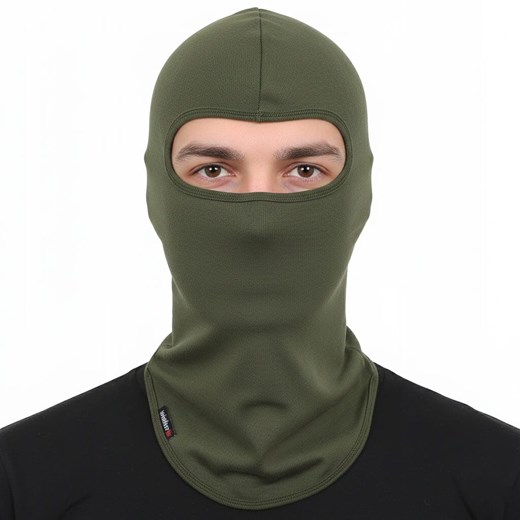 Długa KOMINIARKA bawełniana na motor, narty, do biegania ZIELEŃ WOJSKOWA ze sklepu Stylion w kategorii Czapki zimowe męskie - zdjęcie 187824293