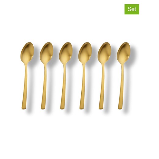 Echtwerk Łyżeczki (6 szt.) &quot;Avelino&quot; w kolorze złotym - dł. 14 cm Echtwerk onesize okazja Limango Polska