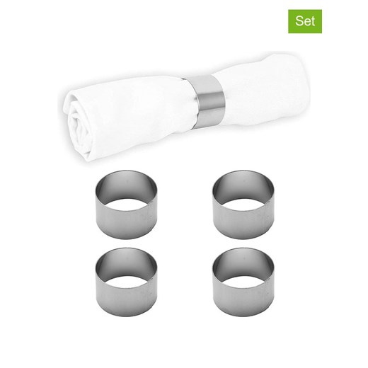 Echtwerk Obręcze (4 szt.) &quot;Rund&quot; w kolorze srebrnym do serwetek - Ø 4 Echtwerk onesize wyprzedaż Limango Polska