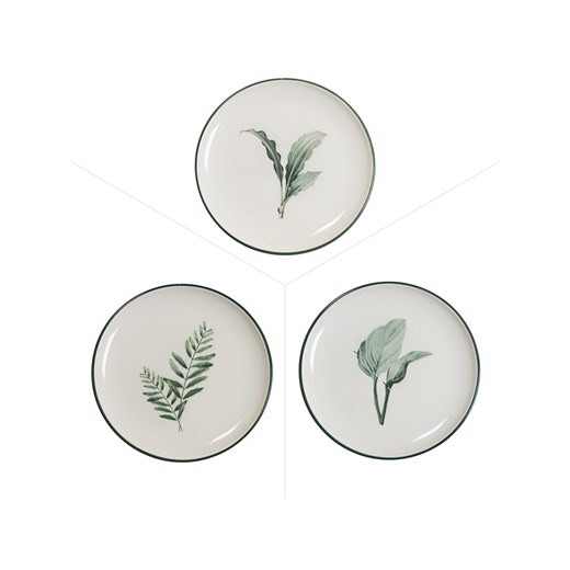 TABLE PASSION Podtalerze (3 szt.) &quot;Floralia&quot; w kolorze biało-zielonym - Ø 27 cm ze sklepu Limango Polska w kategorii Naczynia - zdjęcie 187826013
