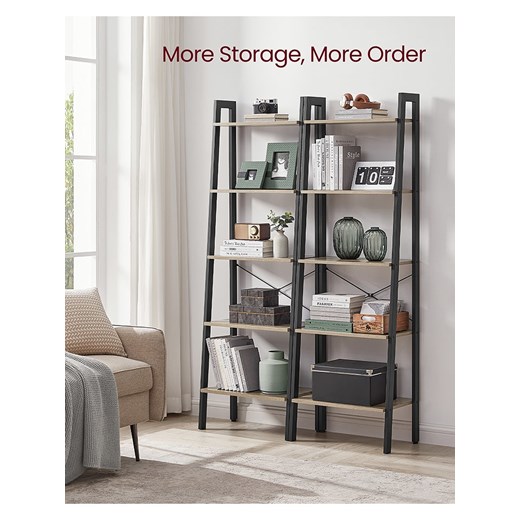 Songmics Regał stojący w kolorze jasnobrązowo-czarnym - 56 x 171,5 x 34,5 cm Songmics onesize promocyjna cena Limango Polska