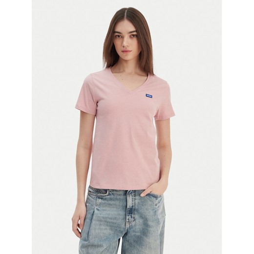 HUGO T-Shirt Classic 50513667 Różowy Slim Fit ze sklepu MODIVO w kategorii Bluzki damskie - zdjęcie 187828081