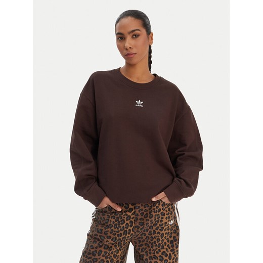 adidas Bluza Essentials KD9120 Brązowy Oversize ze sklepu MODIVO w kategorii Bluzy damskie - zdjęcie 187828203