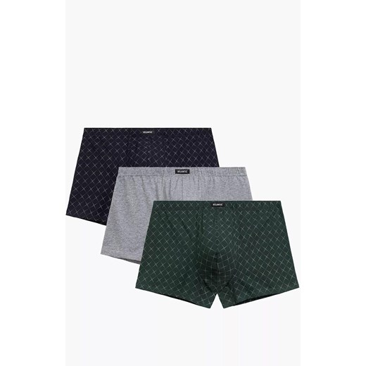 3-pack bokserki męskie 3MH-216-GRA/SZM/ZIEC, Kolor granatowo-szaro-zielony, Rozmiar L, ATLANTIC ze sklepu Primodo w kategorii Majtki męskie - zdjęcie 187829140