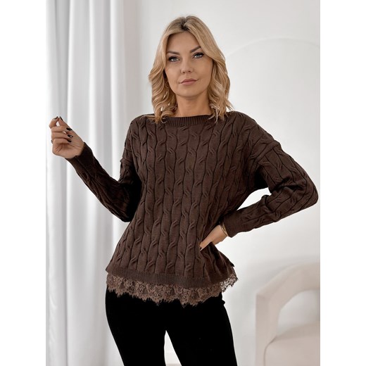 sweter moritz brązowy one size ze sklepu UBRA w kategorii Swetry damskie - zdjęcie 187829223