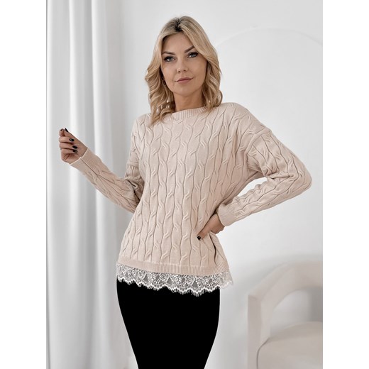 sweter moritz beżowy one size ze sklepu UBRA w kategorii Swetry damskie - zdjęcie 187829230