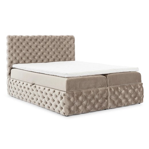 Beżowe pikowane łóżko kontynentalne łóżko 5 rozmiarów M3-W07 ze sklepu Edinos.pl w kategorii Łóżka i materace - zdjęcie 187829422