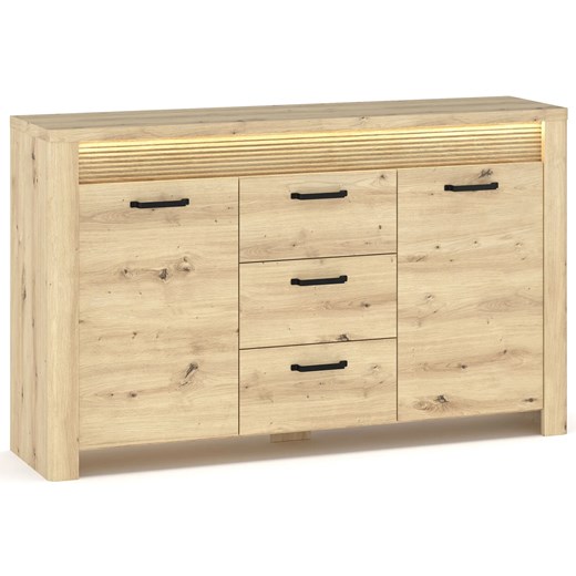 Duża komoda z szufladami i listwą LED dąb artisan M1-R13 ze sklepu Edinos.pl w kategorii Komody - zdjęcie 187829434