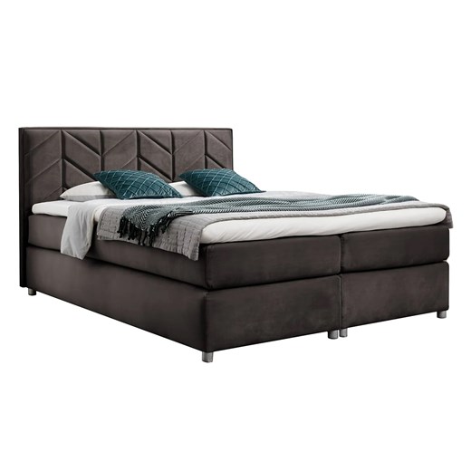 Brązowe łóżko kontynentalne z zagłówkiem 5 rozmiarów M4-G48 ze sklepu Edinos.pl w kategorii Łóżka i materace - zdjęcie 187829452