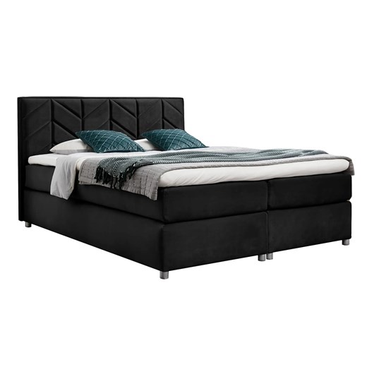 Czarne łóżko z pikowanym zagłówkiem 5 rozmiarów S2-K31 ze sklepu Edinos.pl w kategorii Łóżka i materace - zdjęcie 187829461