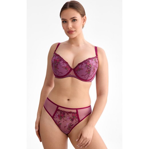 Biustonosz push-up z fiszbinami Karmela B214, Kolor ametyst, Rozmiar 65E, Ewa Bien ze sklepu Intymna w kategorii Biustonosze - zdjęcie 187829564