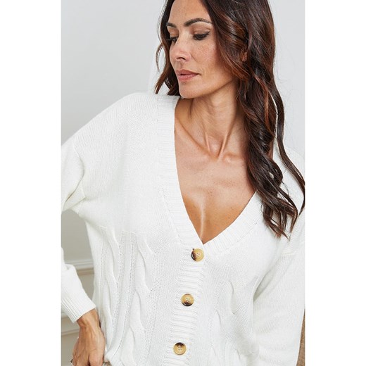 So Cachemire Kardigan &quot;Laem&quot; w kolorze kremowym So Cachemire L Limango Polska okazja