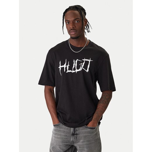HUGO T-Shirt Namerix 50554350 Czarny Regular Fit ze sklepu MODIVO w kategorii T-shirty męskie - zdjęcie 187830991