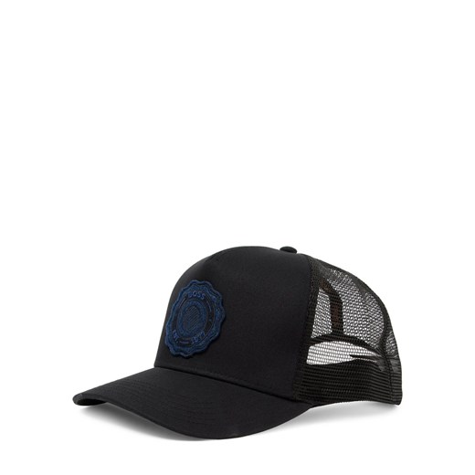 BOSS Orange Czapka męska - Elliot-Varsity Mężczyźni Bawełna czarny jednolity ze sklepu vangraaf w kategorii Czapki z daszkiem męskie - zdjęcie 187831253