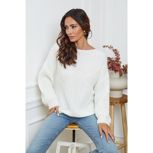 So Cachemire Sweter &quot;Candji&quot; w kolorze białym So Cachemire M Limango Polska wyprzedaż