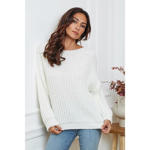 So Cachemire Sweter &quot;Candji&quot; w kolorze białym So Cachemire M wyprzedaż Limango Polska