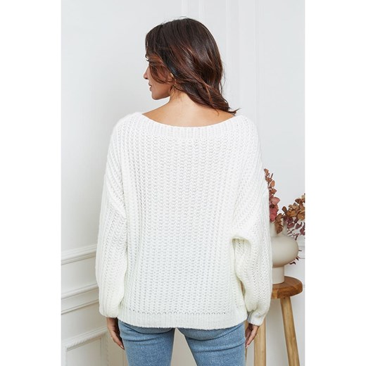 So Cachemire Sweter &quot;Candji&quot; w kolorze białym So Cachemire M Limango Polska wyprzedaż