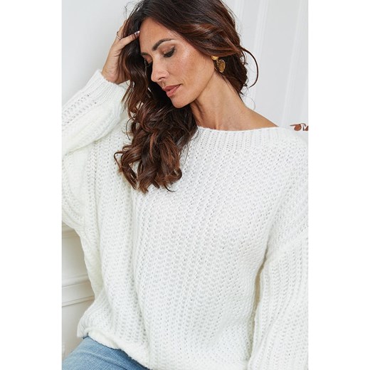 So Cachemire Sweter &quot;Candji&quot; w kolorze białym So Cachemire M wyprzedaż Limango Polska