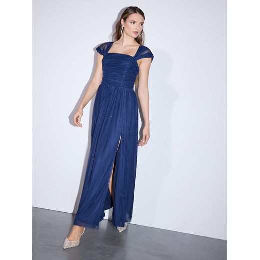 Mohito - Błyszcząca sukienka maxi - granatowy ze sklepu Mohito w kategorii Sukienki - zdjęcie 187831460