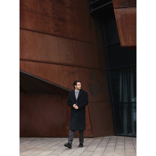 Reserved - Wełniany płaszcz - czarny ze sklepu Reserved w kategorii Płaszcze męskie - zdjęcie 187831681