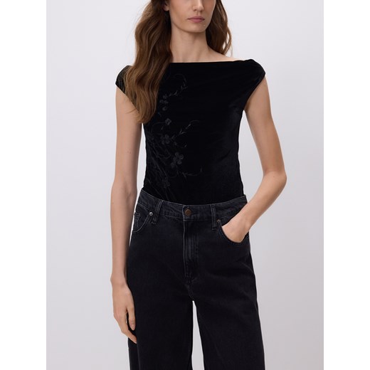 Reserved - Welurowe body - czarny ze sklepu Reserved w kategorii Body damskie - zdjęcie 187831721