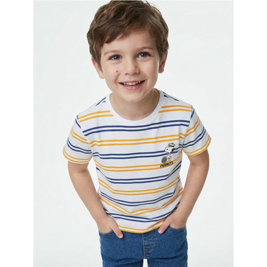 Sinsay - Koszulka w paski Peanuts - biały Sinsay 122 (6-7 l) Sinsay