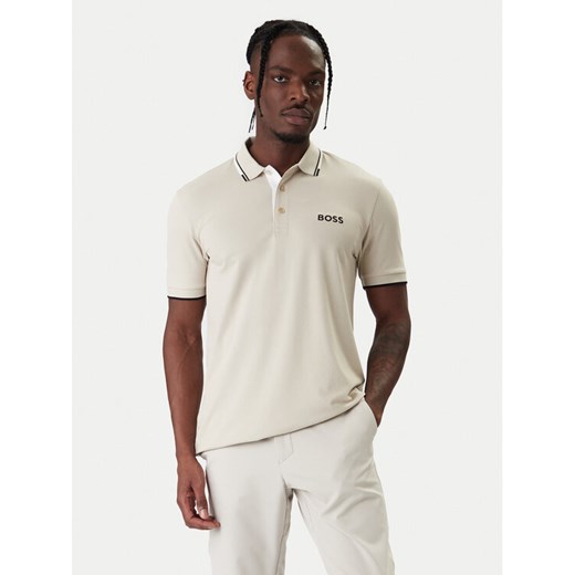 BOSS Polo Paddy Pro 50469102 Beżowy Regular Fit ze sklepu MODIVO w kategorii T-shirty męskie - zdjęcie 187851713
