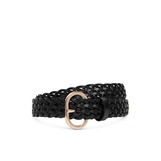 Tommy Hilfiger Pasek Damski Th Chic 2.5 Woven Leather AW0AW18111 Czarny ze sklepu MODIVO w kategorii Paski damskie - zdjęcie 187851762