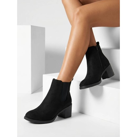 Botki Damskie Aurora Czarne Skórzane Eleganckie na Jesień ze sklepu royalfashion.pl w kategorii Botki - zdjęcie 187852502