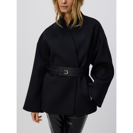 Reserved - Kurtka z dodatkiem wełny - czarny ze sklepu Reserved w kategorii Kurtki damskie - zdjęcie 187852650