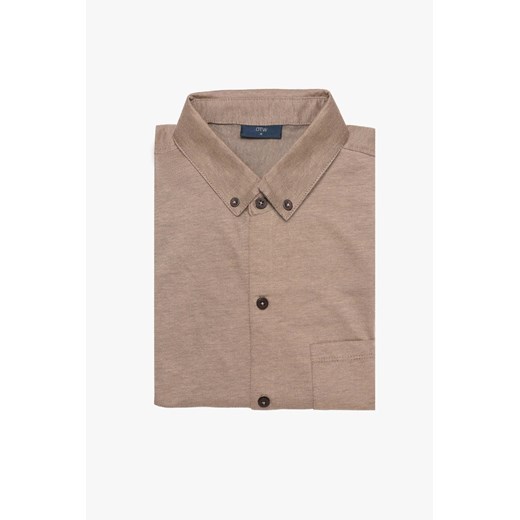 KOSZULA DAVIS 3181 DŁUGI RĘKAW SLIM FIT BRĄZ ze sklepu Recman w kategorii Koszule męskie - zdjęcie 187854382