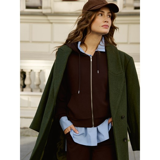 Reserved - Oversizowa bluza - ciemnobrązowy ze sklepu Reserved w kategorii Bluzy damskie - zdjęcie 187854523