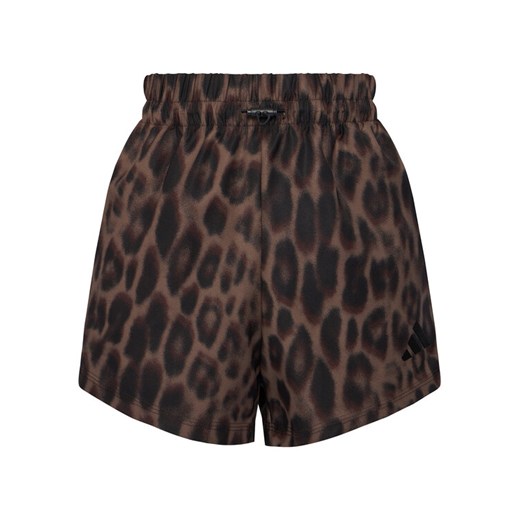 adidas Szorty sportowe Seasonal Essentials Leopard Print JZ0199 Brązowy Regular Fit ze sklepu MODIVO w kategorii Szorty - zdjęcie 187855741
