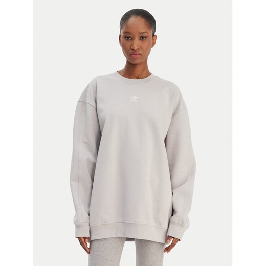 adidas Bluza Essentials KD9121 Szary Oversize ze sklepu MODIVO w kategorii Bluzy damskie - zdjęcie 187855781