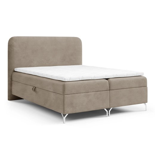 Beżowe łóżko z pojemnikiem 5 rozmiarów N5-R58 ze sklepu Edinos.pl w kategorii Łóżka i materace - zdjęcie 187856433