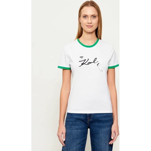 Karl Lagerfeld T-shirt Ikon Signature Choupette | Slim Fit ze sklepu Gomez Fashion Store w kategorii Bluzki damskie - zdjęcie 187857301